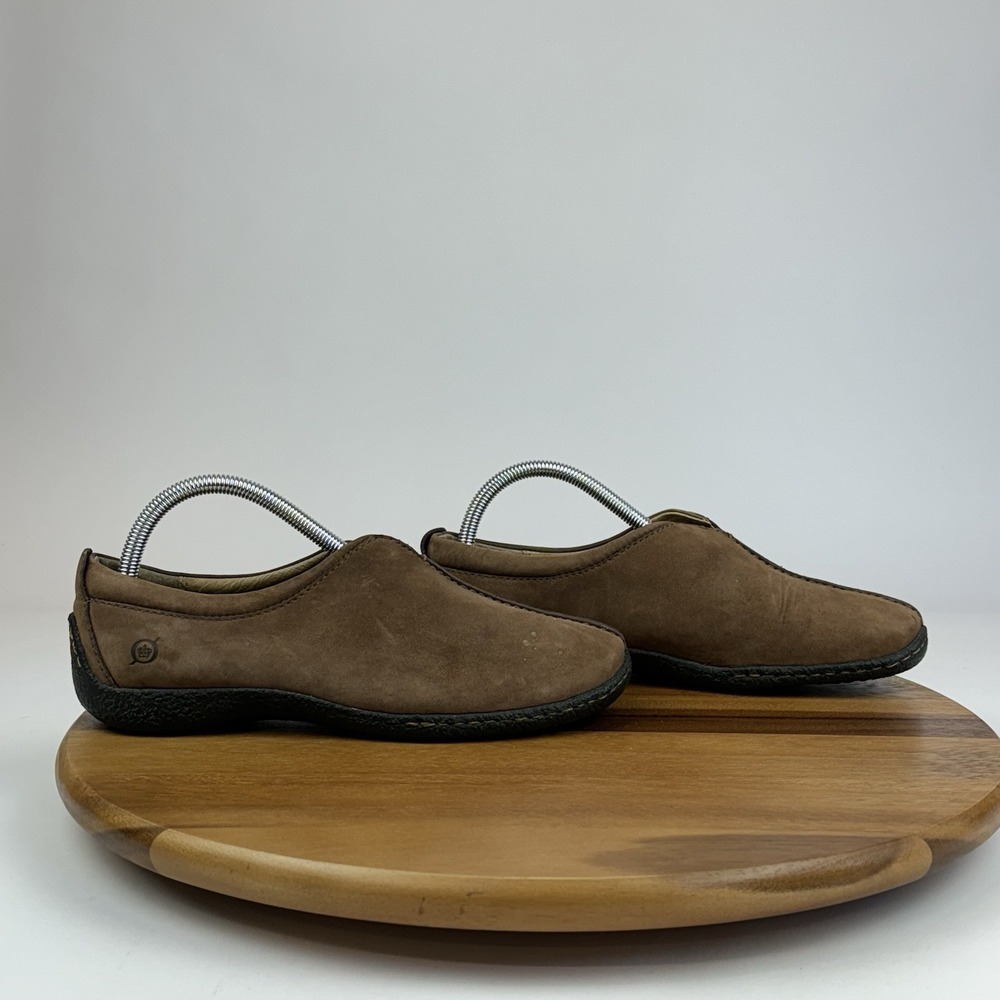 Womens Born Brown Suede Casual Comfort‎ Slip On Walking Loafers Shoes Size 8.5 M